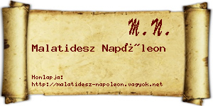 Malatidesz Napóleon névjegykártya